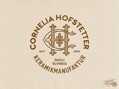 Cornelia Hofstetter Ceramics brand identity branding classic creative ecommerce germany graphic design illustrator logo logo design mature monochrome monogram ornament sans serif simple tan vector vintage wedding