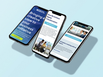 RCG Website (Mobile) blue design interactive mobile phone rcg tech ui web web design