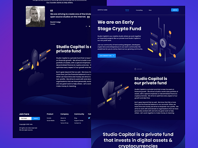 Crypto Fund Website crypto web cryptocurrency web dark mode web homepage landingpage screen ui design web design website