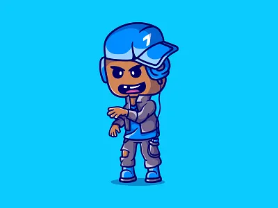Cute rapper boy illustration cartoon character character design graphic design illustration illustrator logo mascot rap rapper sing song vector