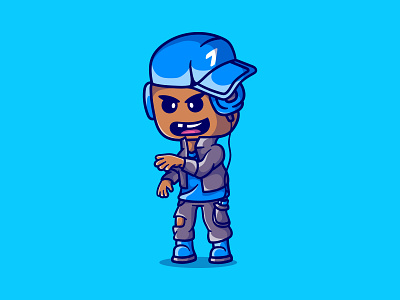 Cute rapper boy illustration cartoon character character design graphic design illustration illustrator logo mascot rap rapper sing song vector