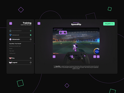 Rocket League Coaching App app coaching dark dashboard esport figma rocket league ui ux wip