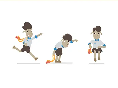 Running for the bus ... actually catching it :) app illustration character design educational illustration flat design illustration illustrator simple vector vector illustration