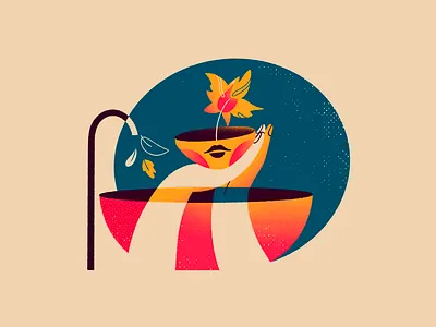 Autumn Vibes 2dart art autumn bathroom chill cozy fall flat illustration graphic design illustration procreate relax texture vibes