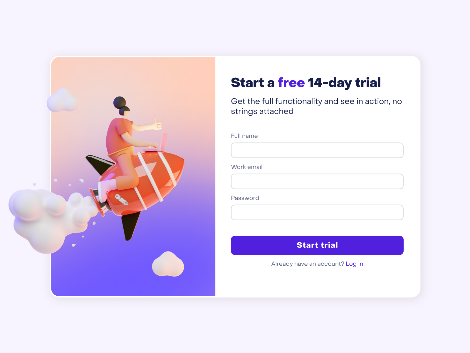 Example of Sign up form