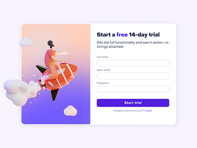 Sign up form 3d dailyui dailyuichallenge design form graphic design sign up trial ui ux