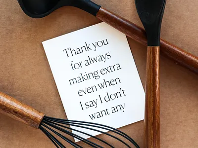 Thank You For Cooking Extra Greeting Card anniversary design greeting card love card romance stationery