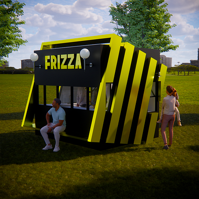 Kiosk Design - Pizza Fries 3d design kiosk