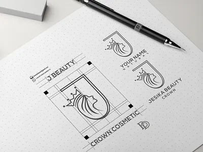 J + BEAUNTY COSMETIC MONOGRM LOGO app bauty brand branding cosmeti design graphic design illustration logo motion graphics sketsa vector