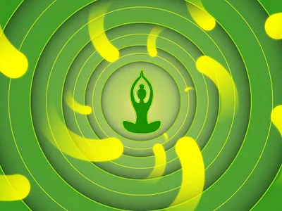 Yoga. Background of yoga. Radiation of the aura. 3d background creative gree background idea iogha radial vector yoga