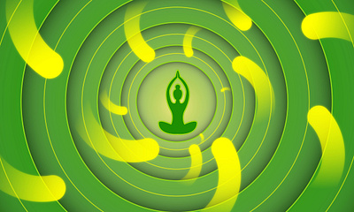 Yoga. Background of yoga. Radiation of the aura. 3d background creative gree background idea iogha radial vector yoga