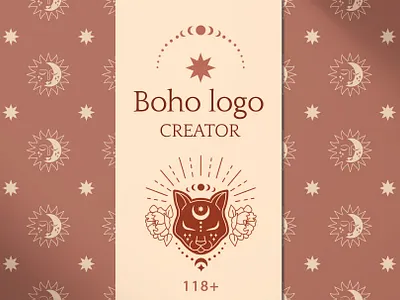 Boho logo creator boho branding creator design flat illustration illustrator logo minimal vector