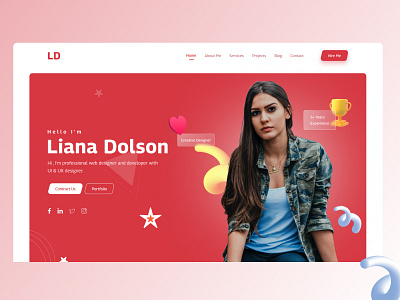 Personal Portfolio Website UIUX Design 3d best shot branding design dribbble freelance graphic design illustration landingpage logo motion graphics personal website portfolio sketch template ui uiux ux website wix