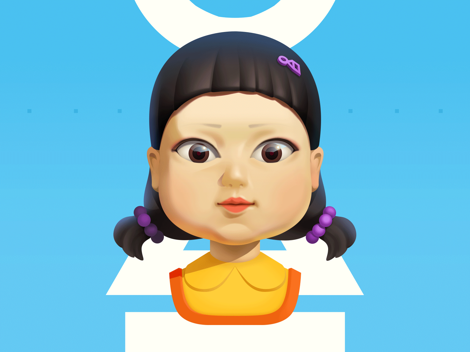 Did you joggled? - Squid Game big head blue creepy doll fan art girl horrible photoshop squid game