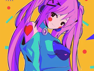 Funimation abstract anime design illustration ipad pro poster texture