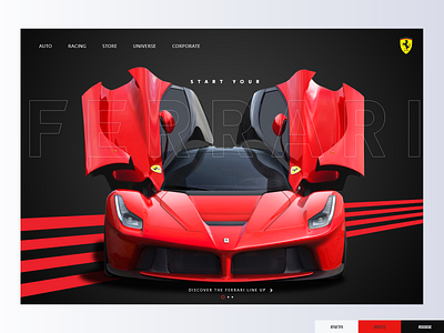 Redesigning for Ferrari Simple Landing Page car design ferrari landing page racing redesign simple ui uiux website