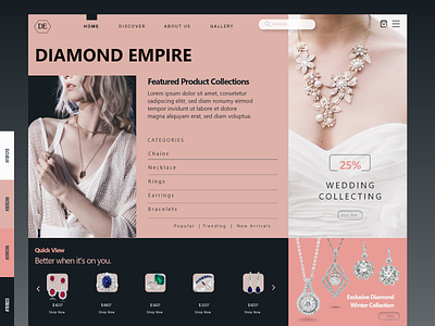 Jewelers Landing Page chain color palette design diamond gold landing page ring uiux web website