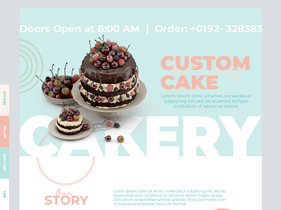 Cake Shop Homepage Style UI 3d cake color palette design illustration landing page new online shop ui uiux website