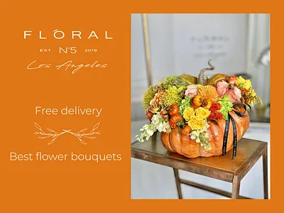 Banner for flower boutique in LA advertising autumn banner bouquet boutique branding design flowers graphic design logo shop ui ux