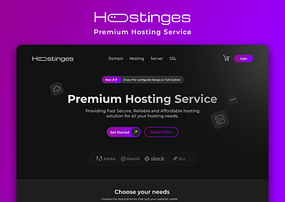 Hostinges - Premium Hosting Service hostingservice uidesign uiux uxdesign webdesign webhosting