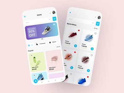 Shoe Store UI Design ecommerce mobileapp productdesign shoes shoppingapp