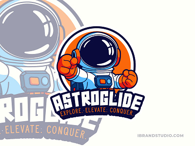 ASTROGLIDE Mascot Logo astronaut badge design free free template freebie graphic design ibrandstudio illustration logo mascot vector