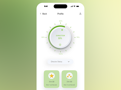 Control Meter App app design app user chart clean layout data control data visual director green theme meter meter app mobile ui modern data modern look smart app trendy ui design unique style user friendly design user experience user interface