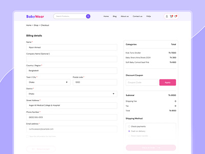 Ecommerce — Checkout page Design add to cart cart check out checkout checkout form checkout page design ecommerce ecommerce business fashion form design order payment pricing plan purchase shop shopping uidesign web design website