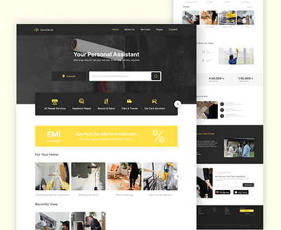 Servicing Website - Landing Page design homepage landing landing page ui uiux ux web webdesign