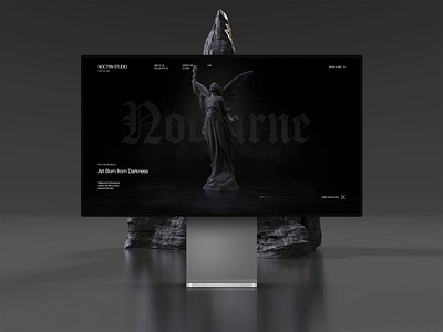 Nocturne Tattoo Studio Website Ui Design 3d animation blackwhite dark design experience immersive motion page product studio tattoo ui ui design user interface ux ux design web web design website