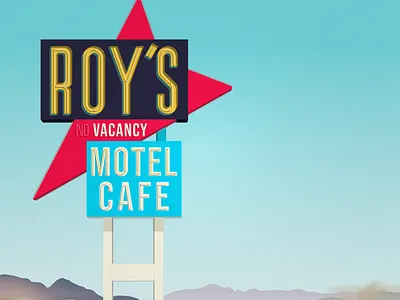 Roy's Motel sign - Day adobe adobe illustrator america american americana desert gradient illustration illustrator retro sign signage vector