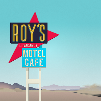 Roy's Motel sign - Day adobe adobe illustrator america american americana desert gradient illustration illustrator retro sign signage vector