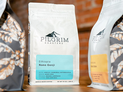 Coffee bag re-design branding coffee design foil logo manayunk packaging philadelphia pilgrim roaster