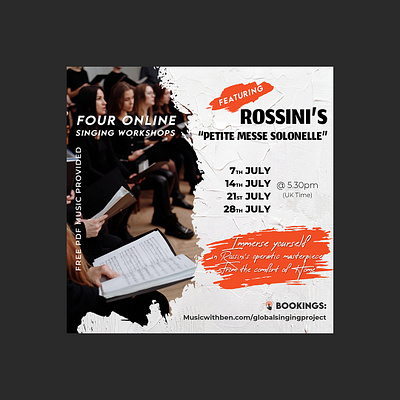 Flyer Design for a "Singing Workshop" design flyer graphic design