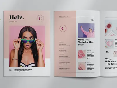 Magazine Layout with Photo Placeholders annual brand branding branding guidelines colours design font graphic guideline layout letterhead logo magazine marketing mockup seo stationery template templates typography