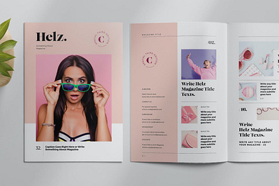 Magazine Layout with Photo Placeholders annual brand branding branding guidelines colours design font graphic guideline layout letterhead logo magazine marketing mockup seo stationery template templates typography