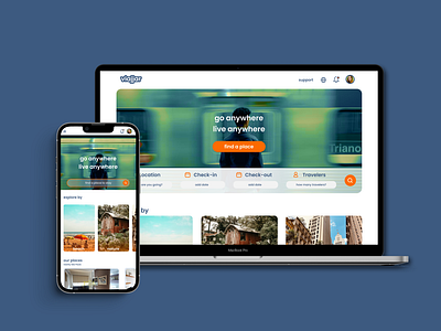 viajjar - go anywhere. live anywhere airbnb apartment branding conceptual dashboard design figma landing page rental rentals tourism travel ui vocation web application web design