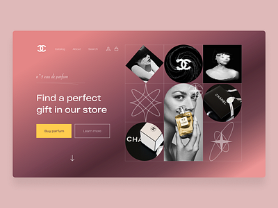 Design of parfum Chanel beauty brands chanel design inspiration landing parfum site ui ux web webdesign лендинг