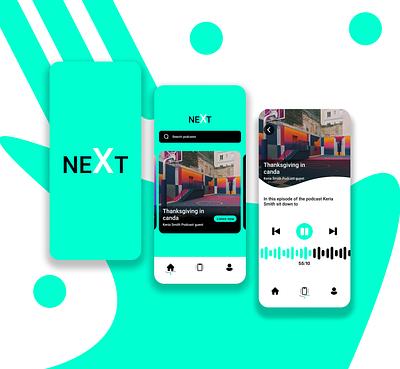 Podcast app animation graphic design ui ux