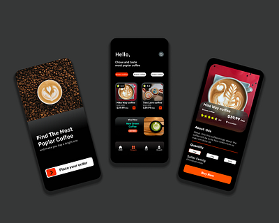 coffee app 3d ui