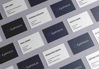 Startup Business Cards brand design branding business business card color concept design eye hire logo logo design networking platform product product design startup visual design website