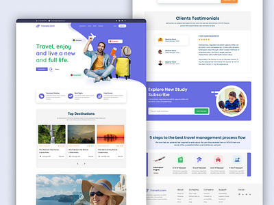 Travels landing page design adventure branding character design explore hero banner holiday homepage illustration landscape people tour travels tour website travel travel landing page travel website traveling ui uiux