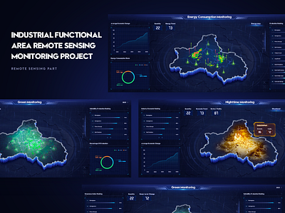 Remote Monitoring Project 3d c4d data data visualization design fui hud interface map ui uiux ux web