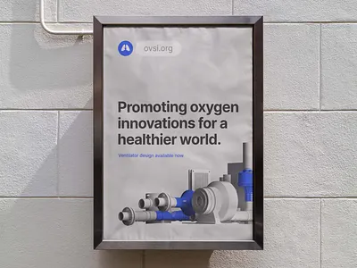 OVSI Poster blue branding cambridge cambridge university clean coronavirus covid covid19 graphic design lungs medical minimalist nonprofit open source oxygen pandemic poster print ventilator