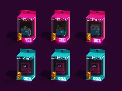 Squid Game - NFTs Concept Voxel Art 3d blender magica voxel nft squid game voxel