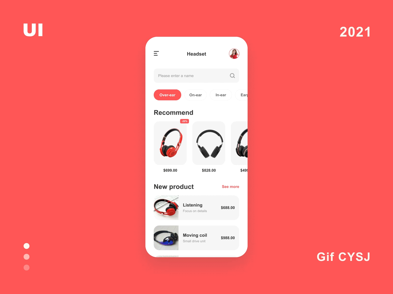 UI - GIF design gif ui ux