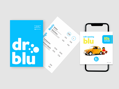 dr.blu Delivery Carwash | Deliverables Design brand design branding clean logo cleaning logo delivery carwash logo design graphic design illustration logo logotype minimal logo ui visual identity