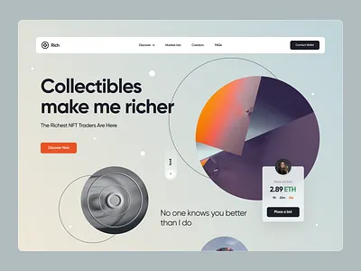 NFT Landing page 3d art bitcoin crypto cryptoart dark landing page marketplace nft 3d nft art nfts token ui website