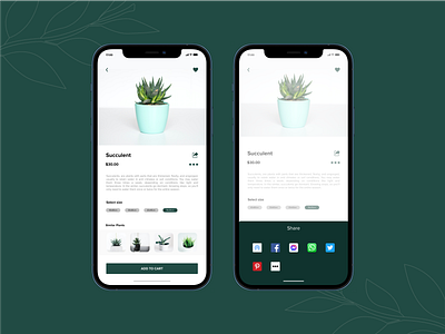 Social Share 010 apple daily ui 010 daily ui 10 dailyui dailyui 010 design figma green illustration iphone iphone share plant buy app share app social share social share iphone ui ui design uiux