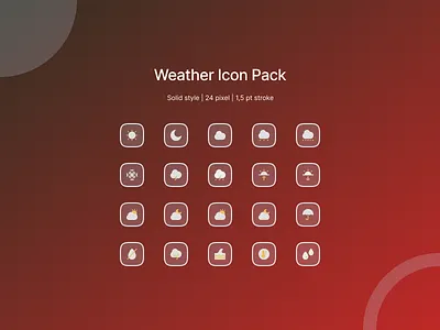 Weather Icon (solid) Pack branding design icon icon pack line icon weather illustration line icon logo ui user experience user interface